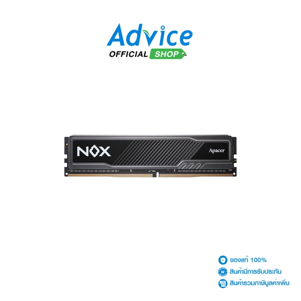 	แรม Apacer DDR4 ขนาด 8GB ความเร็ว 3200MHz รุ่น NOX เหมาะสำหรับการใช้งานทั่วไปและการเล่นเกม